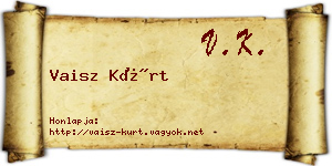 Vaisz Kürt névjegykártya